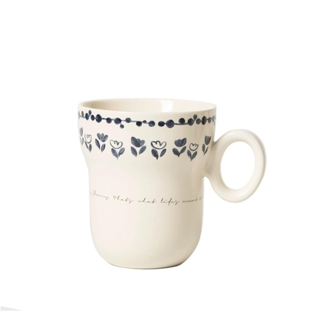 Tasse à café en céramique Ink Flower, douceur du thé de l'après-midi