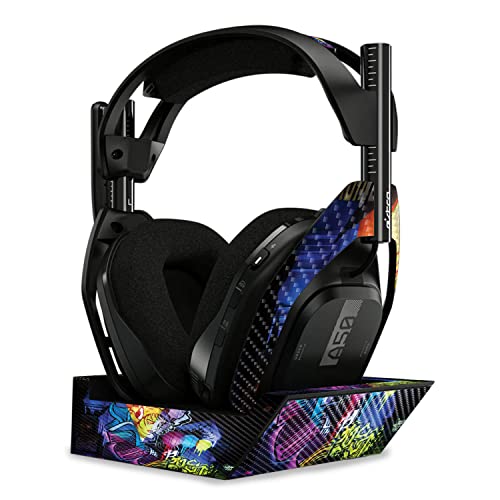 Image of MightySkins Carbon Fiber Skin Compatible with Astro A50 Wireless Headphones + Base Station (Gen 4) - Midnight Mischief | Protective, Durable Textured Carbon Fiber Finish | Easy to Apply