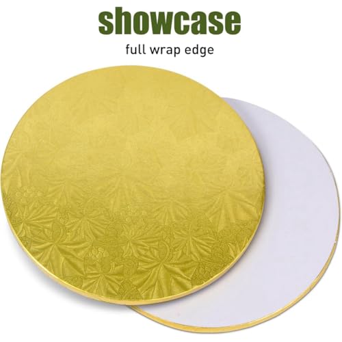 Bases para pasteles de 12 pulgadas resistentes bases redondas doradas de 1/2 de grosor tartas pisos 6