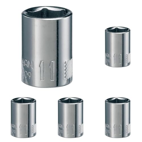Image of CRAFTSMAN Shallow Socket, Metric, 1 /4-Inch Drive, 11mm, 6-Point (CMMT43509) (Pack of 5)
