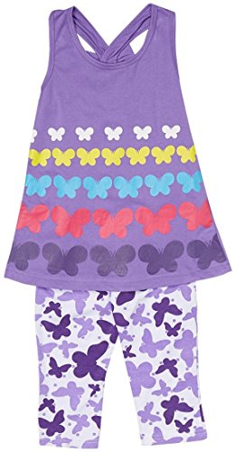 Image of ToBeInStyle Girl's Sleeveless Tank Top & Leggings 2 Piece Outfit Casual Dress Style Set