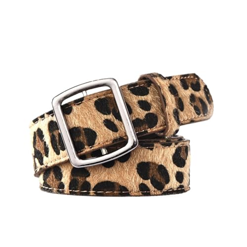 Y2k Belt Leopard Print Leather Waist Belt Waistband For Jeans Dresses Cheetah Vintage Accessories For Women
