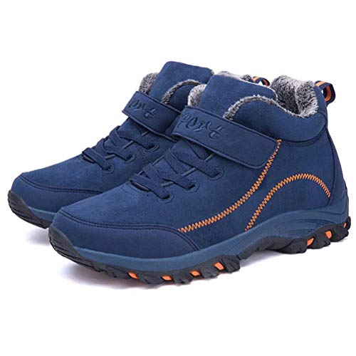 [CHENGFA] デザートブーツ チャッカーブーツ メンズ 冬靴 防寒 アウトドア あったか中綿入り ウォーキング 滑り止め（43，ブルー）