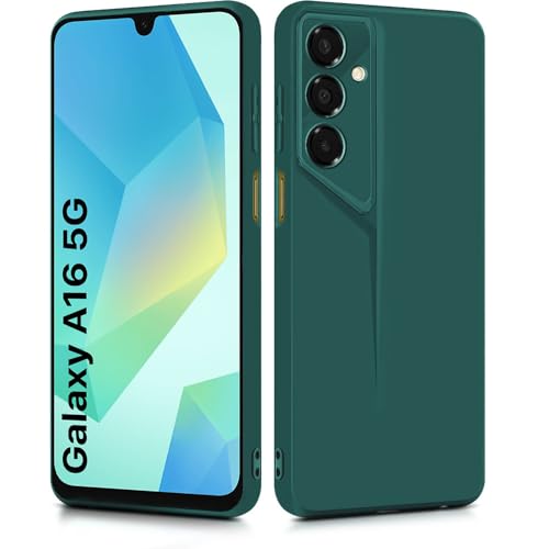 Image of WOW IMAGINE Slim Back Cover for Samsung Galaxy A16 5G | Blade Series Ultra Thin Case with Lightweight Design | Camera Protection | Soft Matte Silicone Flexible Mobile Case - Green