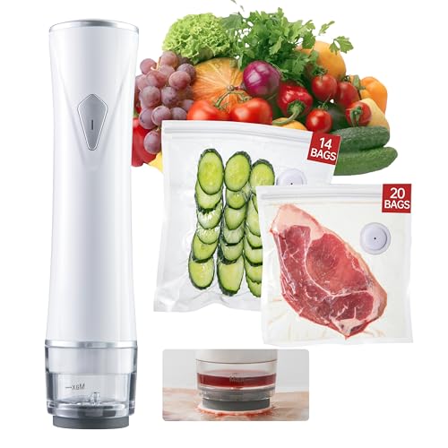 THETCHRY Vacuum Sealer For Food,Handheld Vacuum Sealer with 34 Reusable