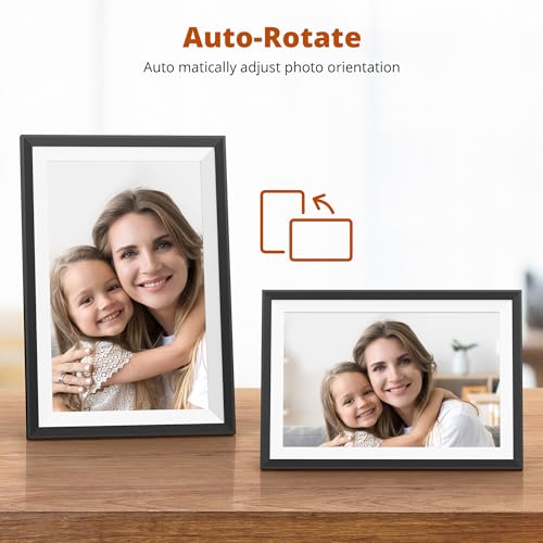 Image of Dragon Touch 10.1'' WiFi Digital Picture Frame with Dual Swappable Snap Frames - 1280x800 HD IPS Touch Screen, Auto-Rotate, Instantly Share Photos /Videos via Free App, Gift for Birthday, Wedding, Mom