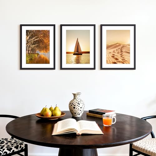 Image of upsimples 13x17 Picture Frame, Display Pictures 10x14 with Mat or 13x17 Without, Wall Hanging Photo Frame, Black, 1 Pack