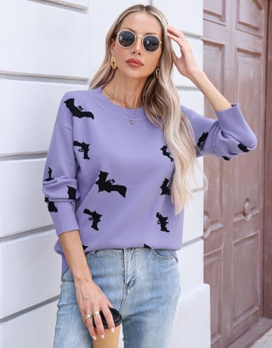 Image of Womens Cute Heart Sweater Crew Neck Long Sleeve Pullover Valentines Sweater