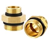 Messing Reduziernippel, G1 x G3/4 AG/AG Doppelnippel Reduziert, G1 auf G3/4 Zoll Adapter, Beidseitig Außengewinde Messing Fitting für Trinkwasser geeignet und Wasserrohr Reduzierstücke