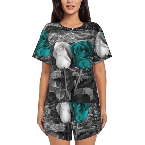 Pyjama femme doux avec poches ensemble fluide manches courtes
