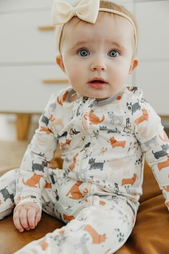 Image of Copper Pearl Zip-Up Footie Baby Pajamas - Soft Newborn Onesies for Boys & Girls, Tag-Free with Two-Way Zipper Baby Sleepers for Newborn - 24 Months, Rufus