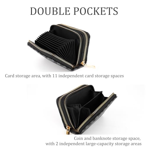 Porte-cartes de crédit Veki en cuir noir double couche chic - 6