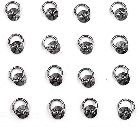40pcs 3 Colors Gold Black Silver Doorknots Jump Ring Round Cap Cover Metal Nail Art Studs Decorations Manicure DIY Tips - (Color: Black 40pcs)