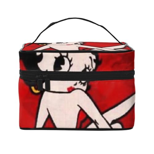 ベティちゃん 化粧ポーチ メイクボックス 化粧品収納 洗面用具ポーチ コスメポーチ 大容量 旅行用 自宅用 収納ケース トラベルバッグ 便利 人気 出張 プレゼント かわいい 萌えグッズ キャラクター かわいい アニメ グッズ 男女兼用 KJ63