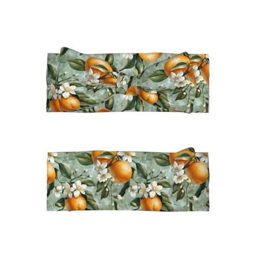 White Flower Orange Print Baby Girl Bows Headbands Baby Girls Newborn Headbands Infant Toddlers 0-6 Months2