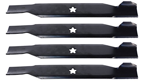 USA Mower Blades (4 AYP498BP High Lift Blade Fits AYP Craftsman 127843 134149 127843 138498 532127843 Length 21 in. Width 2 1 4 in. Thickness .150 in. Center Hole 5 PT ST 42 in. Deck