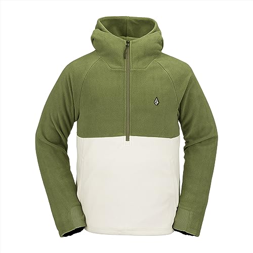 Image of Volcom Men's Polar Fleece Hooded 1 /2 Zip Snowboard Ski Baselayer
