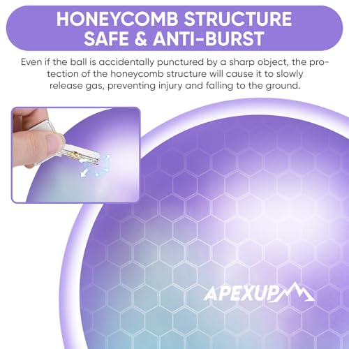 Image of APEXUP Yoga Ball, 660 lbs Anti-Burst Exercise Ball with Pump, 5 Sizes | Anti-Burst, Anti-Slip, SGS Certified, Strengthens Core, Improves Balance & Posture, Boosts Flexibility & Stability
