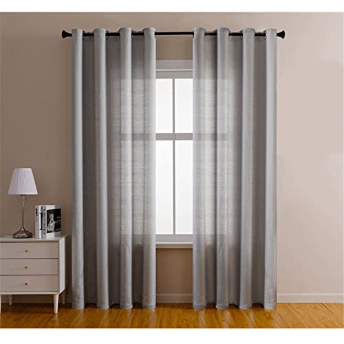 Cortinas transparentes de gasa gris para proteger la intimidad sin perder claridad 2