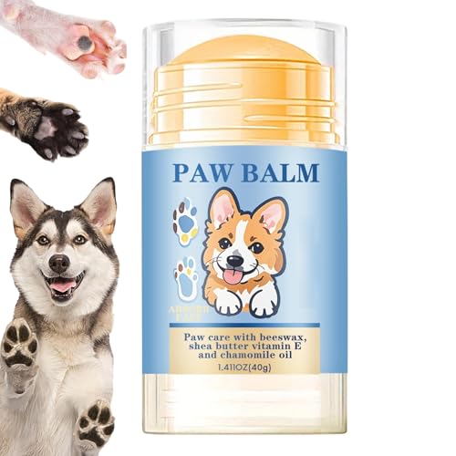 Bálsamo para patas, 40 g, alivio hidratante natural a prueba de fugas, bálsamo para patas de gatos y perros, para cachorros, piel seca y agrietada, sal de carretera de invierno, suelos calientes/fríos