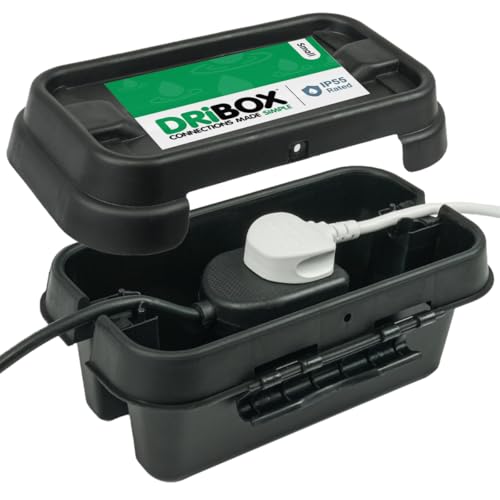 DRiBOX boîte de connexion électrique extérieure étanche IP55 - Boîtier pour cordon d'alimentation pour lumières de Noël, minuteries, rallonges, câbles,...