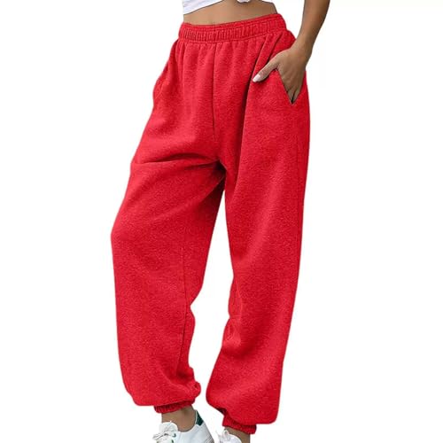Generisch Damen Jogginghose Baggy Sporthose Lang Atmungsaktiv Freizeithosen Baumwolle High Waist Sweatpants Modern Jogging Hose Laufhosen für Frauen Outdoorhose(Red, L) Generisch Damen Jogginghose Baggy Sporthose Lang Atmungsaktiv Freizeithosen Baumwolle High Waist Sweatpants Modern Jogging Hose Laufhosen für Frauen Outdoorhose(Red, L)