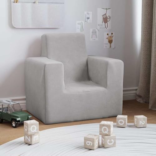 Gecheer - Gecheer Kindersofa Hellgrau Weich Plüsch, Kinder Relaxsessel Lounge Sofa für Kleinkinder zum Entspannen, Spielen Vorlesen im Kinderzimmer4104791