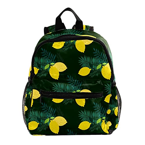 Mochilas para niños lindas con diseño de limón y hojas verdes frescas