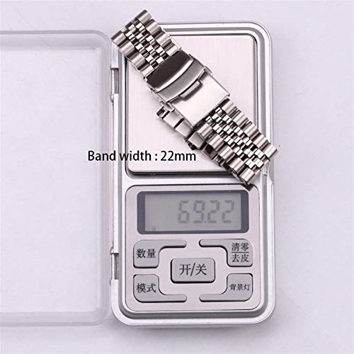 Bracelet de montre acier inoxydable argent résistant eau sueur - 2