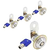 LifCratms 4 Pack Tubular Cam Locks 3/4 Inch, Cylinder 90° Cabinet Cam Lock File Locks Keyed Alike, Disc Tumbler Cam Locks for RV Camper Trailer Cabinet Drawer Mailbox