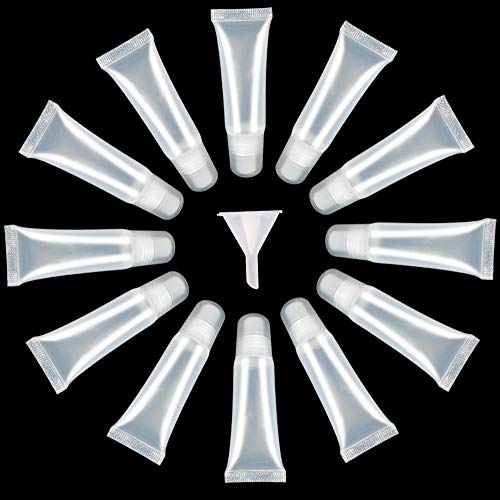 12pcs 8ml Mini Clear Soft Empty Lip Gloss Tubes Container, Refillable Empty Lip Balm Tubes, Mini Lip Gloss Containers for Women Girls DIY…