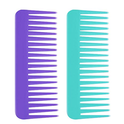 Detangling Wide Tooth Combs - Large, Light Green & Purple