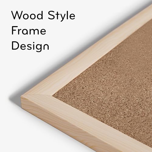 u brands cork bulletin board 1834 x 2434 inches light birch wood frame 265u00-01