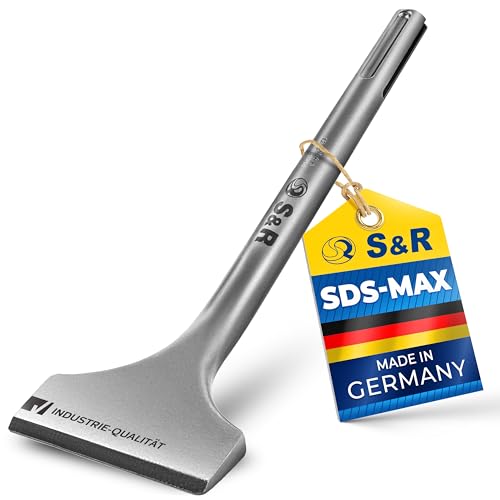 S&R Burin SDS MAX Ciseaux Carrelage 300 x 80mm Spatule Courbée. MADE IN GERMANY. Qualité...
