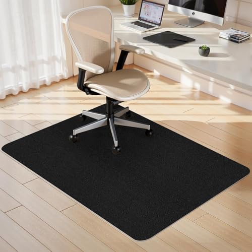 Image of Sycoodeal Office Chair Mat for Hardwood Floor,Slip Resistant Floor Mat for Office Computer Gaming Chair,Heavy Duty Floor Protector for Rolling Chairs,Easy to Clean,Black(36 inchx48 inch)