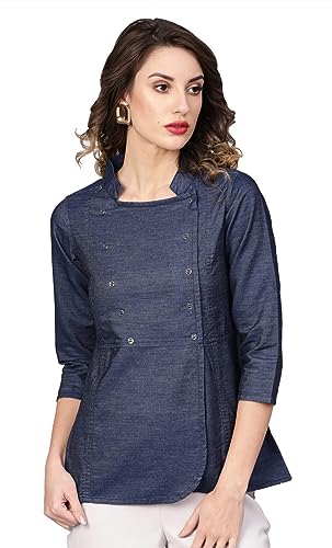 Image of Yash Gallery Women's Denim Regular Fit Top