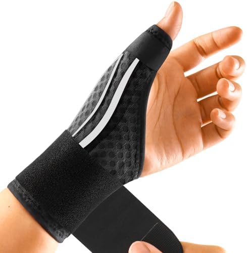 FREETOO Stabil Daumenbandage Daumenschiene Rechts, Dünn Daumenorthese | Orthese für Arthrose,Rhizarthrose,Schnappdaumen,Karpaltunnel,Sehnenscheidenentzündung.Damen Herren.Atmung