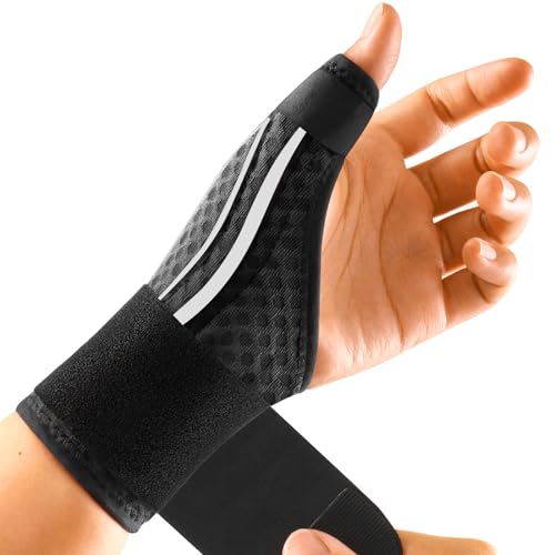 FREETOO Stable Thumb Brace for Arthritis Pain and Support, Thumb Spica Splint Right Hand Left Hand for Trigger Thumb, Wrist Brace with Thumb Support for Tendonitis,Sprain,carpal tunnel,White Right M