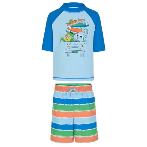 Image of Saint Eve Kids 2 Piece Swim Suit Short & Trunks Set with UPF 50+ Protection - Rash Guard Swimsuit Top & Shorts Sets for Boys