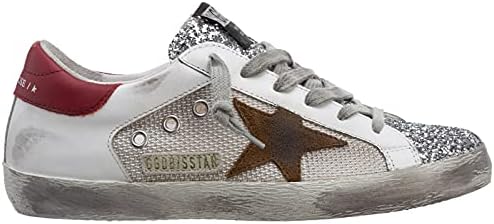 Golden Goose Superstar Net and Leather Upper Suede Star Glitter