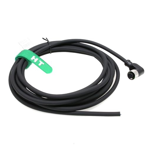HangTon M12 A Code 4 pin Female Cable to Open Wire for Industrial Sensor Actuator Automation Device Network IO Link Profibus Power Data, Shield 25m