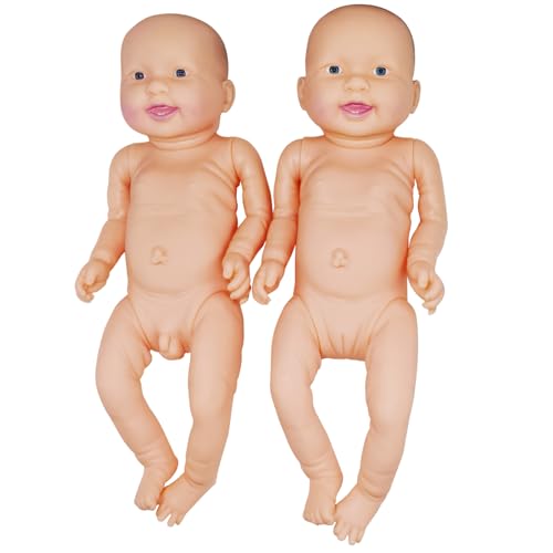 Image of DRXRD Training Manikin Life-Size 20 inch Newborn Full Body Nursing Manikin 1 Set of Nursing Care Mannequin Includes a Boy and a Girl for Simulated Bathing Breast Feeding