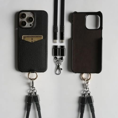 Coque iPhone 17 en cuir avec câble de charge pour rester actif toute la journée