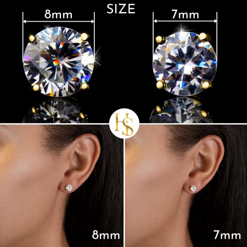 Image of HIGHSPARK 925 Silver Solitaire Earrings for Women | 92.5 Sterling Silver and Diamond like Brilliance Sparkling Zirconia for that Stunning Shine | Lovely Gift