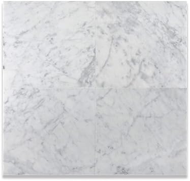 12" X 12" Bianco Carrara White Marble Honed Field Tile - Box of 5 sq. ft.