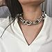 Doubnine Choker Silver Curb Link Thick Chain Necklace Cool Punk Halloween Accessories Women Jewelry