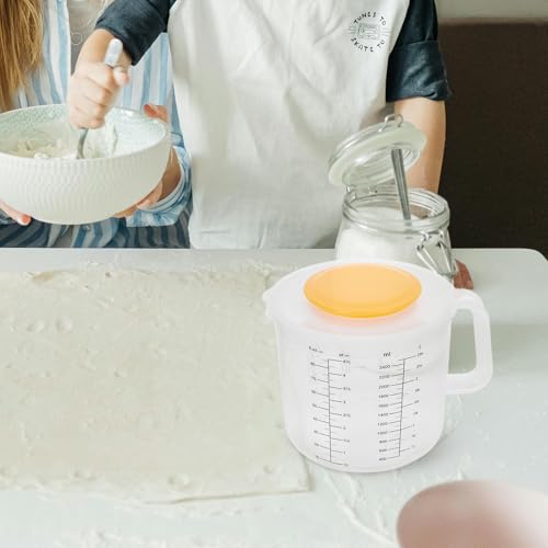 Tazón medidor de plástico blanco con tapa 5L miniatura 7