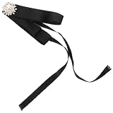 Spilla Fiocco da Donna Nera in Stoffa, Decorativa Brooch Pin