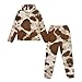 YECARYPOD Brown Cow Print Boys Girls Hoodie and Sweatpant Set for Kids 2 Piece Outfits Pants Set Active Sweatsuit Fashion Tracksuit Long Sleeve Pullover Sweatshirt Jogger Pants