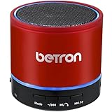 Betron KBS08 Bluetooth Speaker, Wireless, Portable, Mini, Red